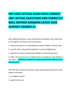 FNP ANCC ACTUAL EXAM WITH CORRECT 100+ ACTUAL QUESTIONS AND CORRECTLY  WELL DEFINED ANSWERS LATEST 2024 ALREADY GRADED A+ 
