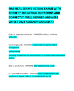 NAB RCAL EXAM ( ACTUAL EXAM) WITH CORRECT 100 ACTUAL QUESTIONS AND CORRECTLY  WELL DEFINED ANSWERS LATEST 2024 ALREADY GRADED A+     