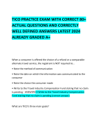 TICO PRACTICE EXAM WITH CORRECT 80+ ACTUAL QUESTIONS AND CORRECTLY  WELL DEFINED ANSWERS LATEST 2024 ALREADY GRADED A+   