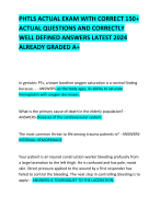 PHTLS ACTUAL EXAM WITH CORRECT 150+ ACTUAL QUESTIONS AND CORRECTLY  WELL DEFINED ANSWERS LATEST 2024 ALREADY GRADED A+  