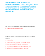 SAFE ADVANCED SCRUM MASTER 5  CERTIFICATION EXAM LATEST 2024/2024 WITH  ACTUAL QUESTIONS AND CORRECT VERIFIED  ANSWERS(DETAILED ANSWERS)ALREADY GRADED A+  