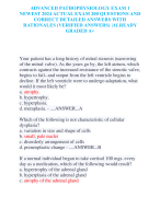 ADVANCED PATHOPHYSIOLOGY EXAM 1  NEWEST 2024 ACTUAL EXAM 200 QUESTIONS AND  CORRECT DETAILED ANSWERS WITH  RATIONALES (VERIFIED ANSWERS) |ALREADY  GRADED A+