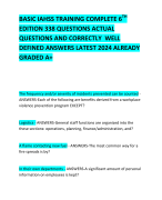 BASIC IAHSS TRAINING COMPLETE 6TH EDITION 338 QUESTIONS ACTUAL QUESTIONS AND CORRECTLY  WELL DEFINED ANSWERS LATEST 2024 ALREADY GRADED A+ 