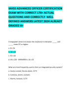 IAHSS ADVANCED OFFICER CERTIFICATION EXAM WITH CORRECT 170+ ACTUAL QUESTIONS AND CORRECTLY  WELL DEFINED ANSWERS LATEST 2024 ALREADY GRADED A+