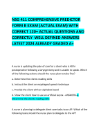NSG 411 COMPREHENSIVE PREDICTOR FORM B EXAM (ACTUAL EXAM) WITH CORRECT 120+ ACTUAL QUESTIONS AND CORRECTLY  WELL DEFINED ANSWERS LATEST 2024 ALREADY GRADED A+ 