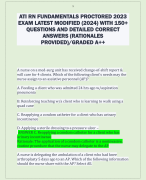 ATI RN FUNDAMENTALS PROCTORED 2023  EXAM LATEST MODIFIED (2024) WITH 150+  QUESTIONS AND DETAILED CORRECT  ANSWERS (RATIONALES  PROVIDED)/GRADED A++