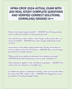 HFMA CRCR 2024 ACTUAL EXAM WITH  200 REAL STUDY COMPLETE QUESTIONS  AND VERIFIED CORRECT SOLUTIONS,  DOWNLOAD/GRADED A++ 