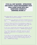 C720 ALL UNIT QUIZZES - OPERATIONS  AND SUPPLY CHAIN MANAGEMENT 2024- 2025 LATEST EXAM WITH 450+  QUESTIONS CORRECTLY  ANSWERS/SCORE A+