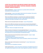 LATEST CELLULAR MOLECULAR BIOLOGY NEWEST 2024-2025 REAL EXAM QUESTIONS AND CORRECT CERTIFIED ANSWERS ( MARKING SCHEME ) ALREADY GRADED A+