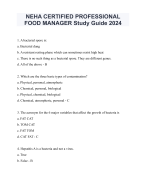 NEHA CERTIFIED PROFESSIONAL  FOOD MANAGER Study Guide 2024