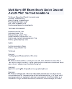 Med-Surg SR Exam Study Guide Graded  A 2024 With Verified Solutions 