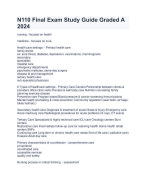 N110 Final Exam Study Guide Graded A  2024 