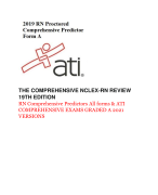ATI COMPREHENSIVE PREDICTOR REVISION GUIDE  2023/2024 500+ CORRECT QUESTIONS AND ANSWERS