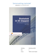 Samenvatting statistiek in 20 stappen blok 6 Bedrijfskunde MER