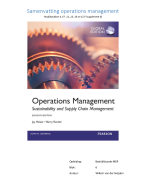 Samenvatting operations management blok 6 Bedrijfskunde MER