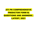 ATI COMPREHENSIVE PREDICTOR REVISION GUIDE  2023/2024 500+ CORRECT QUESTIONS AND ANSWERS