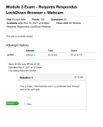 BIOD210 Module 4 Exam - Requires Respondus LockDown Browser + Webcam 2024/2025