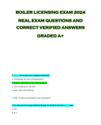 BOILER LICENSING EXAM 2024  REAL EXAM QUESTIONS AND  CORRECT VERIFIED ANSWERS  GRADED A+
