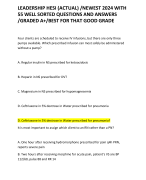 LEADERSHIP HESI (ACTUAL) /NEWEST 2024 WITH 55 WELL SORTED QUESTIONS AND ANSWERS /GRADED A+/BEST FOR THAT GOOD GRADE 