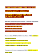ATI MED SURG FINAL EXAM 2024 \2025 QUESTIONS WITH ACCURATE  ANSWERS( VERIFIED 100% PASS )ALREADY GRADED A+.
