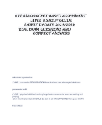 ATI RN CONCEPT BASED ASSESSMENT  LEVEL 3 STUDY GUIDE  LATEST UPDATE 2023/2024  REAL EXAM QUESTIONS AND  CORRECT ANSWERS
