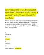 Certified Board for Music Therapists Self Assessment Examination 2023 2024 WITH  ACCURATE AND ACTUAL