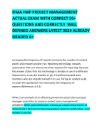 IFMA FMP PROJECT MANAGEMENT ACTUAL EXAM WITH CORRECT 50+ QUESTIONS AND CORRECTLY  WELL DEFINED ANSWERS LATEST 2024 ALREADY GRADED A+ 