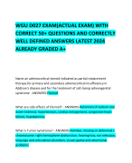 WGU D027 EXAM(ACTUAL EXAM) WITH CORRECT 50+ QUESTIONS AND CORRECTLY  WELL DEFINED ANSWERS LATEST 2024 ALREADY GRADED A+    