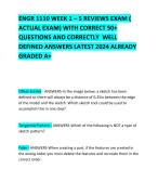 ENGR 1110 WEEK 1 – 5 REVIEWS EXAM ( ACTUAL EXAM) WITH CORRECT 50+ QUESTIONS AND CORRECTLY  WELL DEFINED ANSWERS LATEST 2024 ALREADY GRADED A+    