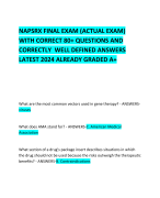 NAPSRX FINAL EXAM (ACTUAL EXAM) WITH CORRECT 80+ QUESTIONS AND CORRECTLY  WELL DEFINED ANSWERS LATEST 2024 ALREADY GRADED A+ 