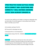 VTNE PRACTICE EXAM (ACTUAL EXAM) WITH CORRECT 300+ QUESTIONS AND CORRECTLY  WELL DEFINED ANSWERS LATEST 2024 ALREADY GRADED A+ 