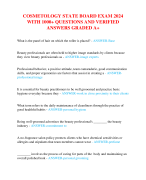 COSMETOLOGY STATE BOARD EXAM 2024  WITH 1000+ QUESTIONS AND VERIFIED  ANSWERS GRADED A+