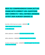 BIOS 252 COMPREHENSIVE EXAM (ACTUAL EXAM) WITH CORRECT 120+ QUESTIONS AND CORRECTLY  WELL DEFINED ANSWERS LATEST 2024 ALREADY GRADED A+ 