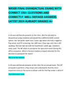 NR509 FINAL EXAM(ACTUAL EXAM) WITH CORRECT 150+ QUESTIONS AND CORRECTLY  WELL DEFINED ANSWERS LATEST 2024 ALREADY GRADED A+ 