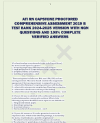 ATI RN CAPSTONE PROCTORED  COMPREHENSIVE ASSESSMENT 2019 B  TEST BANK 2024-2025 VERSION WITH NGN  QUESTIONS AND 100% COMPLETE  VERIFIED ANSWERS 