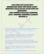 2023 HESI EXIT EXAM NEXT  GENERATION (NGN) TEST BANK LATEST  MODIFIED (2024) ACTUAL EXAM WITH 200  QUESTIONS  AND CORRECT DETAILED ANSWERS  (100% VERIFIED ANSWERS) ALREADY  GRADED A+