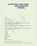 NR 565 FINAL STUDY GUIDE WEEK 5COMPLETE MATERIAL
