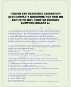 HESI RN EXIT EXAM NEXT GENERATION  2024 COMPLETE QUESTIONS(NGN HESI RN EXIT) WITH 100% VERIFIED CORRECT  ANSWERS/GRADED A+