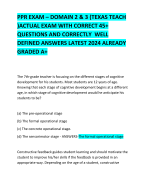 PPR EXAM – DOMAIN 2 & 3 (TEXAS TEACH )ACTUAL EXAM WITH CORRECT 45+ QUESTIONS AND CORRECTLY  WELL DEFINED ANSWERS LATEST 2024 ALREADY GRADED A+