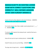 MASSACHUSETTS 2B HOISTING LICENSE EXAM WITH CORRECT QUESTIONS AND CORRECTLY  WELL DEFINED ANSWERS LATEST 2024 ALREADY GRADED A+ 