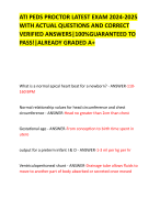 ATI PEDS PROCTOR LATEST EXAM 2024-2025  WITH ACTUAL QUESTIONS AND CORRECT  VERIFIED ANSWERS|100%GUARANTEED TO PASS!|ALREADY GRADED A+ 