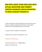 HESI PEDS LATEST EXAM 2024-2025 WITH  ACTUAL QUESTIONS AND CORRECT  VERIFIED ANSWERS|100%GUARANTEED TO PASS!|ALREADY GRADED A+ 