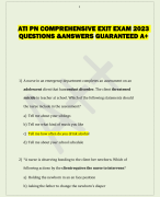 ATI PN COMPREHENSIVE EXIT EXAM 2023  QUESTIONS &ANSWERS GUARANTEED A+