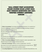 WALL STREET PREP ACCOUNTING  CRASH COURSE EXAM LATEST 2024- 2025 VERSION QUESTIONS AND 100%  VERIFIED CORRECT ANSWERS/  AGRADE