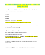 ATI MED SURG PROCTORED EXAM TESTBANK QUESTIONS AND ANSWERS GRADED A LATEST Spring 2023-2024