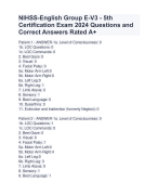 NIHSS-English Group E-V3 - 5th  Certification Exam 2024 | NIHSS Group E-V3 Exam Update VerifiedExam 
