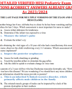DETAILED VERIFIED HESI Pediatric Exam QUESTIONS &CORRECT ANSWERS ALREADY GRADED  A+ 2023/2024