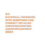Ati maternal/newborn with questions and correct detailed answers(verified answers)|newest 2024