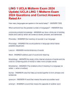LING 1 UCLA Midterm Exam 2024  Update| UCLA LING 1 Midterm Exam  2024 ARatedExam  Questions and Correct Answers  Rated A+