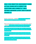 WGU C236 OBJECTIVE ASSESSMENT EXAM( ACTUAL EXAM) WITH CORRECT 80+ QUESTIONS AND CORRECTLY  WELL DEFINED ANSWERS LATEST 2024 ALREADY GRADED A+ 